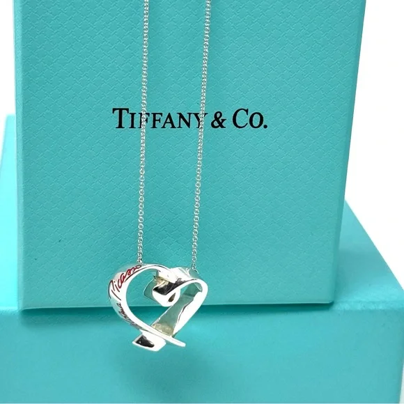 Authentic Tiffany &CO. Paloma Picasso Enamel Red Loving Heart Necklace. - Picture 9 of 16